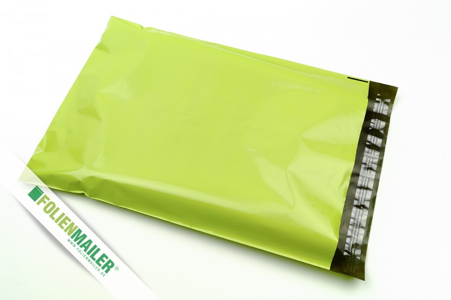 100 Plastik-Versandtaschen 45x60 cm Neon Grün blickdichte Polybags aus Folie 