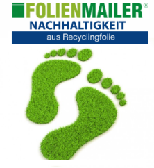 Folienmailer Versandbeutel aus Regranulat und Recyclat Textilverpackungen